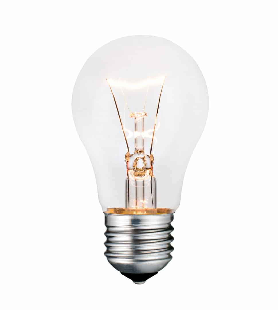 Glowing Lightbulb Photo Isolated on White Background Glowing Lightbulb Photo Isolated on White Background