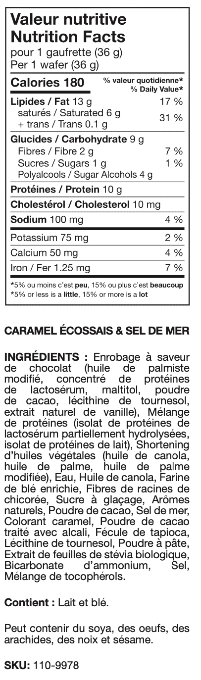 Gaufrettes ProtiDiet protéinée au caramel écossais et sel de mer (7/boîte)