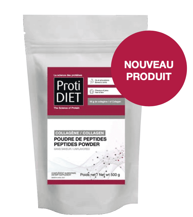 Poudre de peptides dans un sac