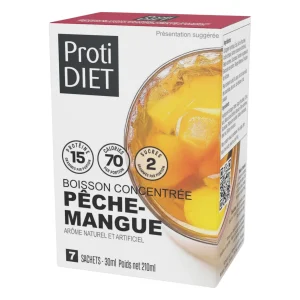Boisson protéinée concentrée pêche-mangue
