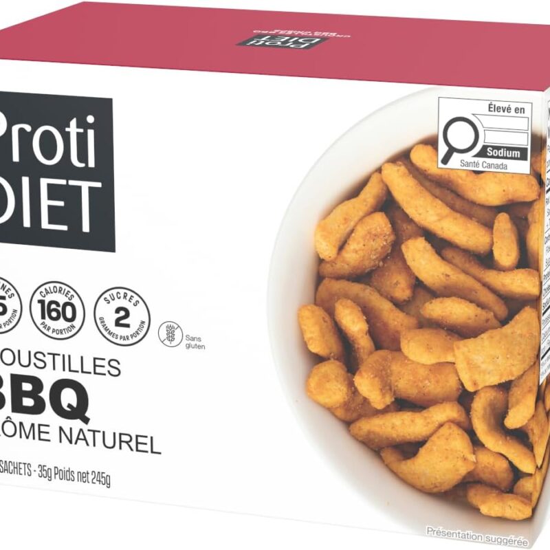 Croustilles protéinées BBQ Protidiet – boîte de 7 sachets
